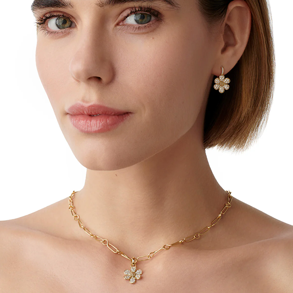 Temple St. Clair 18k Snow Flower Earrings - E31882-PVFLWR