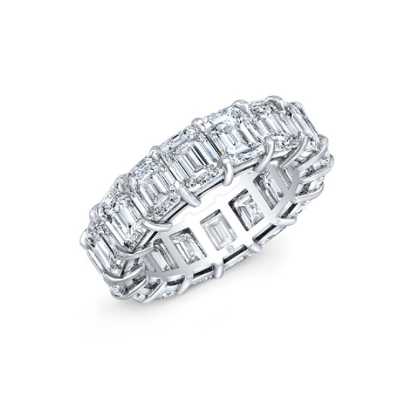 Rahaminov Platinum 7.87ctw Emerald Cut Diamond Eternity Band - EB-2351