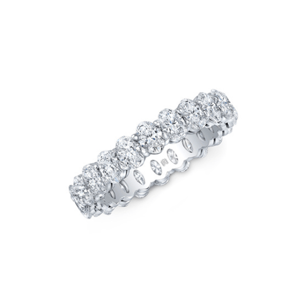 Rahaminov 18K White Gold 3.97ctw Oval Diamond Eternity Band - EB-2322