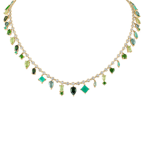 Eden Presley 14k Yellow Gold Green Collar Necklace  - ED-N010-Green