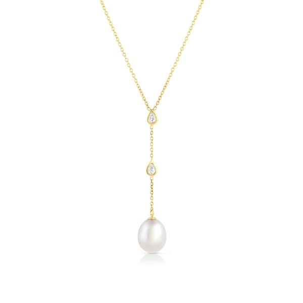 Baggins 14k Yellow Gold Pear Shaped Pearl Pendant Necklace - BNR-443YB