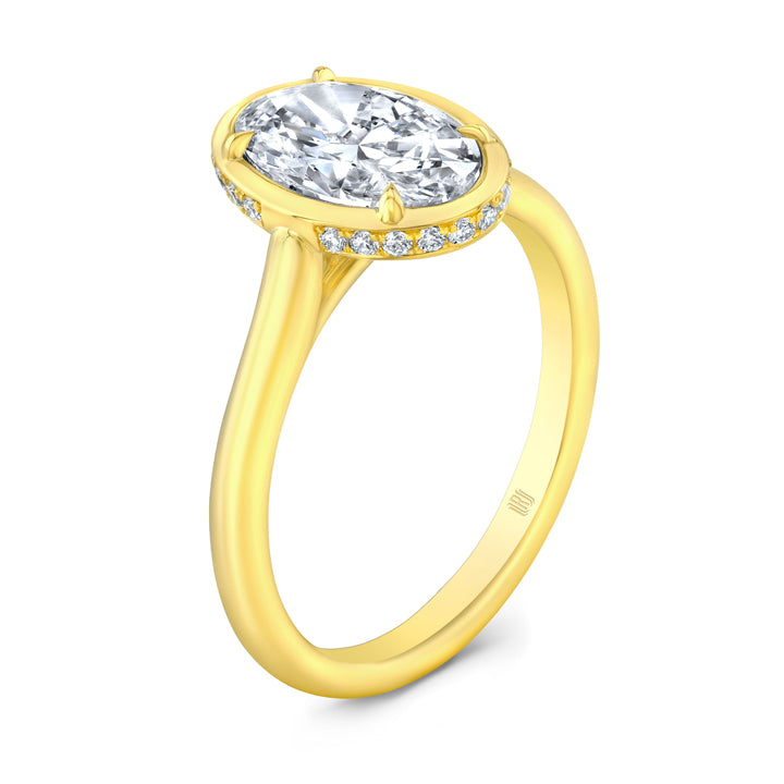 Rahaminov 18K Yellow Gold 2.00ct Oval Bezel Set Engagement Ring - F64-2414