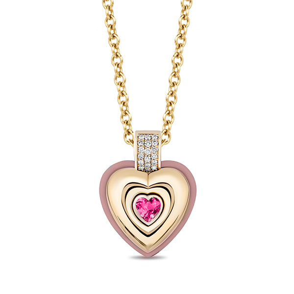 Mason & Books 14K Yellow Gold Rubellite & Pink Opal Necklace - MLCHP01-CMN018