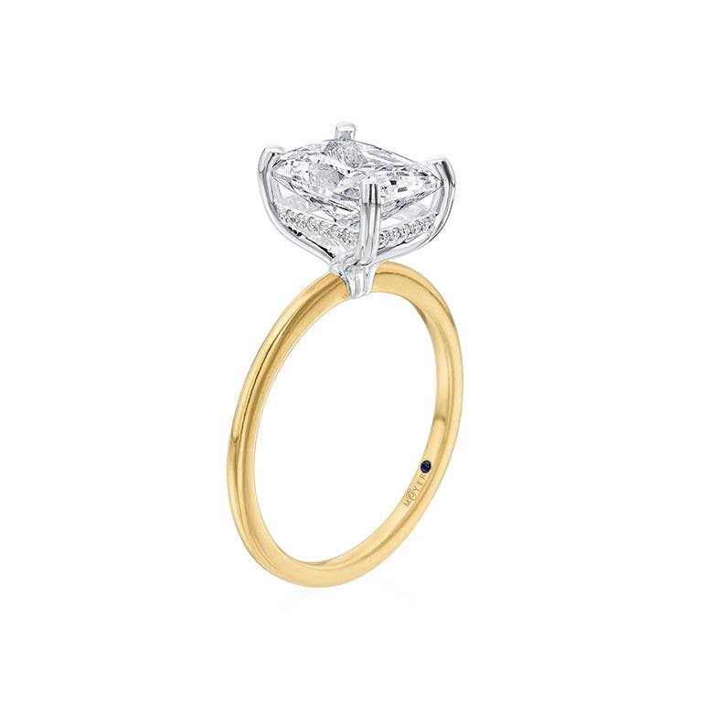 Moyer Thin 14k Yellow Gold Radiant Cut Diamond Solitaire Engagement Ring- MTRad