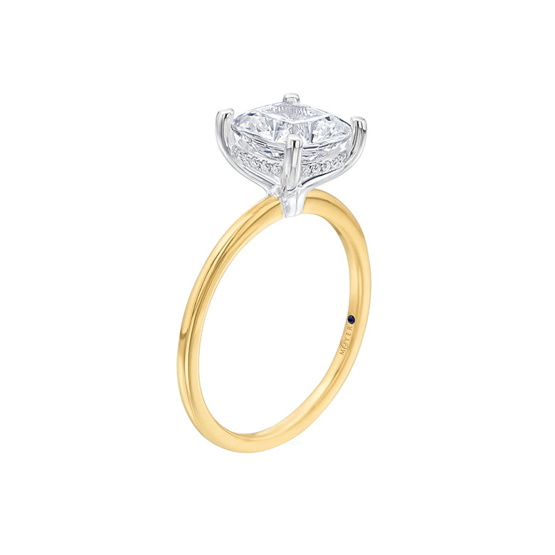 Moyer Thin 14k Yellow Gold Cushion Cut Diamond Solitaire Engagement Ring- MTCush