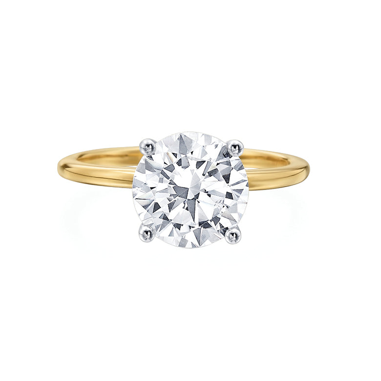 Moyer Thin 14k Yellow Gold Round Brilliant Diamond Solitaire Engagement Ring- 405141