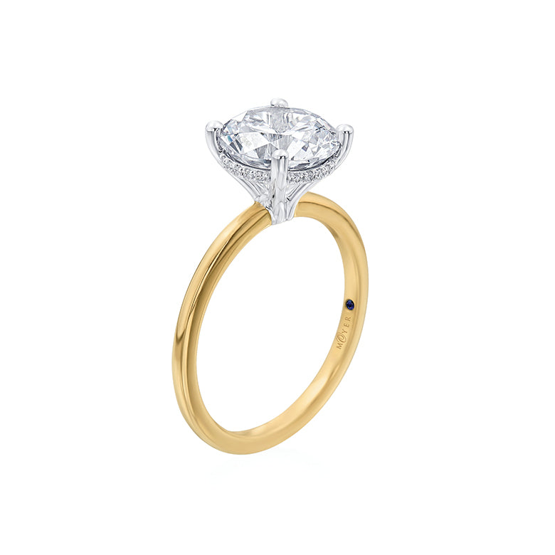 Moyer Thin 14k Yellow Gold Round Brilliant Diamond Solitaire Engagement Ring- 405141