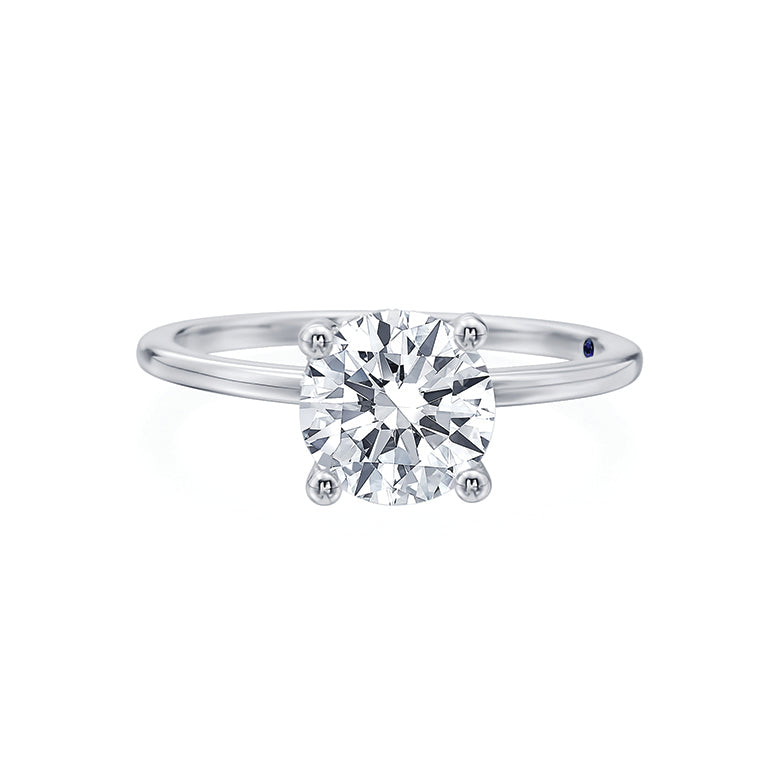 Moyer Thin 14k White Gold Round Brilliant Diamond Solitaire Engagement Ring- 405117