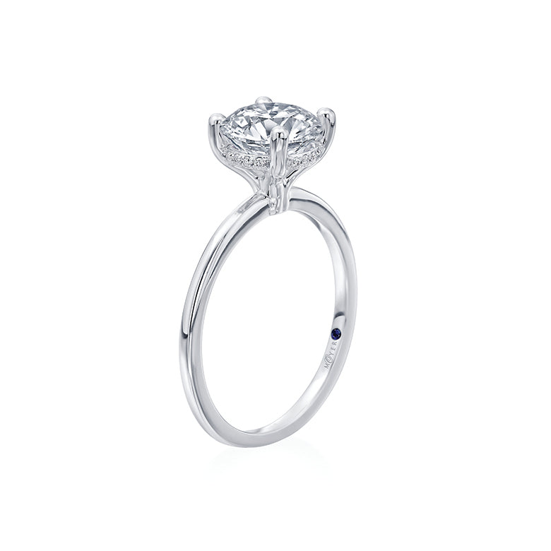 Moyer Thin 14k White Gold Round Brilliant Diamond Solitaire Engagement Ring- 405117