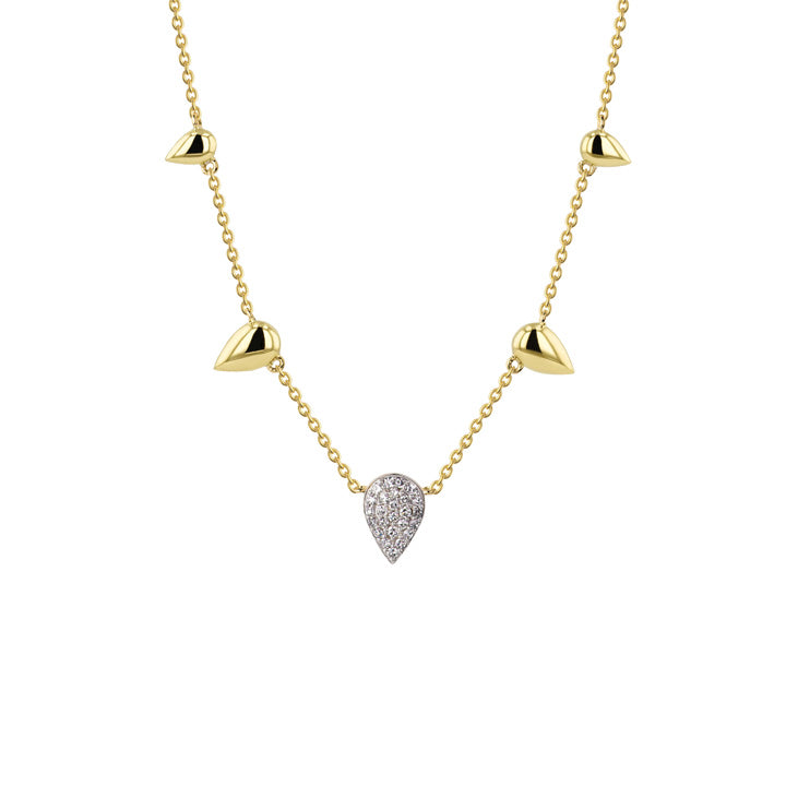Phillips House 14K Yellow Gold Deconstructed Petal Graduated Station Necklace - N2609DY