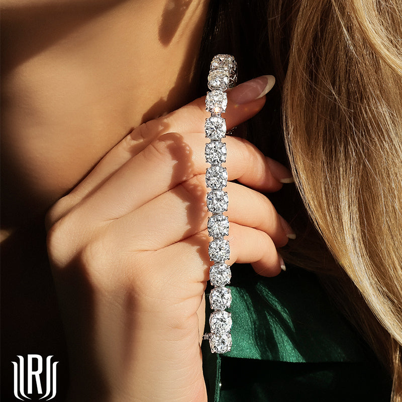 Rahaminov 18K White Gold 31.56ctw Diamond Tennis Bracelet - BR-2638