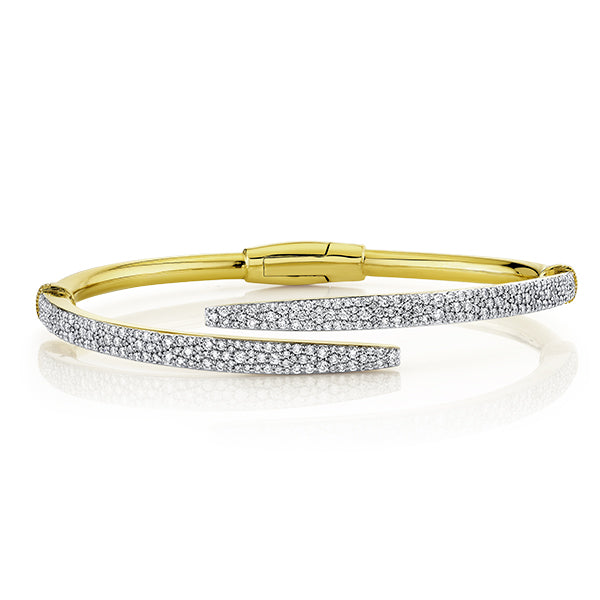 Sloane Street 18k Yellow Gold Pave Diamond Bypass Bracelet - SS-B007K-WDCB-Y