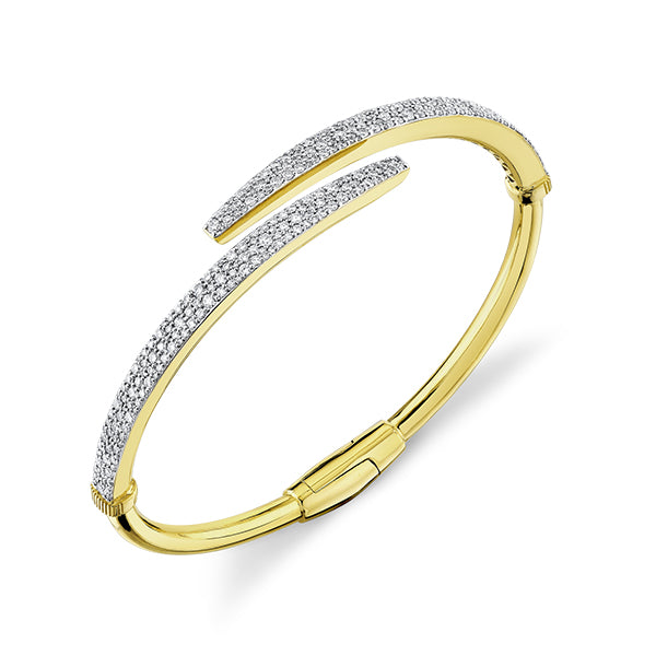 Sloane Street 18k Yellow Gold Pave Diamond Bypass Bracelet - SS-B007K-WDCB-Y