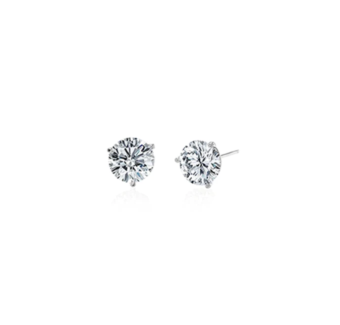14K White Gold 0.99ctw Diamond Stud Earrings - 102475