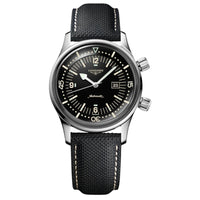 Longines Legend Diver Black Dial Leather Strap 36mm - L3