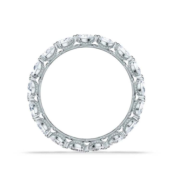 Tacori 18K White Gold Sculpted Crescent Pear Foundation Eternity Band - 2687B12W