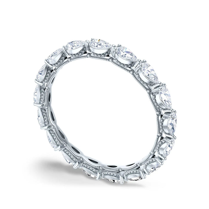 Tacori 18K White Gold Sculpted Crescent Pear Foundation Eternity Band - 2687B12W
