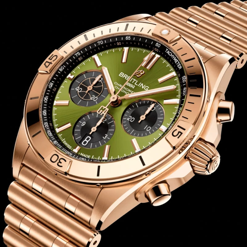 Breitling Chronomat B01 42 Chronograph Giannis Antetpokounmpo 18K Gold on Bracelet - RB01344A1L1R1