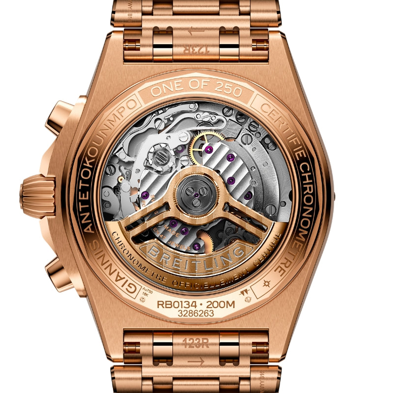 Breitling Chronomat B01 42 Chronograph Giannis Antetpokounmpo 18K Gold on Bracelet - RB01344A1L1R1