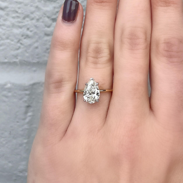 Moyer Collection 14K Yellow Gold 2.00ct Pear Shape Complete Engagement Ring - 020608