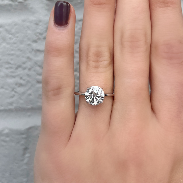 Moyer Collection 18K White Gold 2.01ct Round Brilliant Cut Complete Engagement Ring - 020619