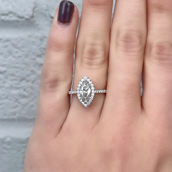 Moyer Collection White Gold 1.04 ct Marquise Diamond Complete Engagement Ring - 398005