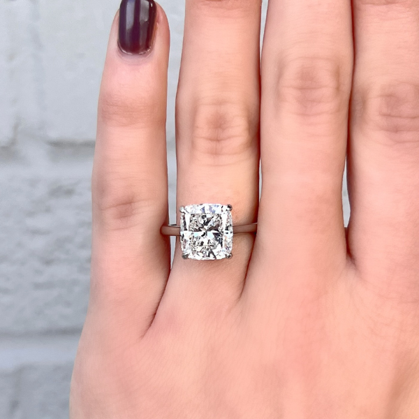 Moyer Collection Platinum 5.05ct Cushion Cut Complete Engagement Ring - 030427