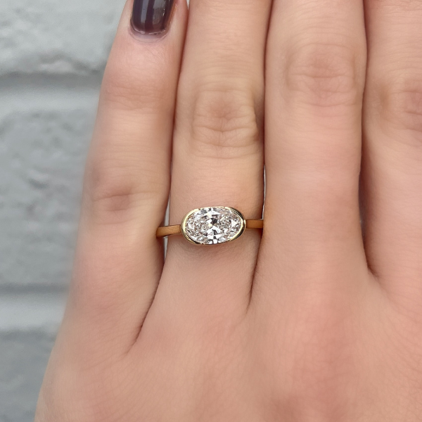 Moyer Collection 14K Yellow Gold 1.20ct Oval Bezel Complete Engagement Ring - 011258