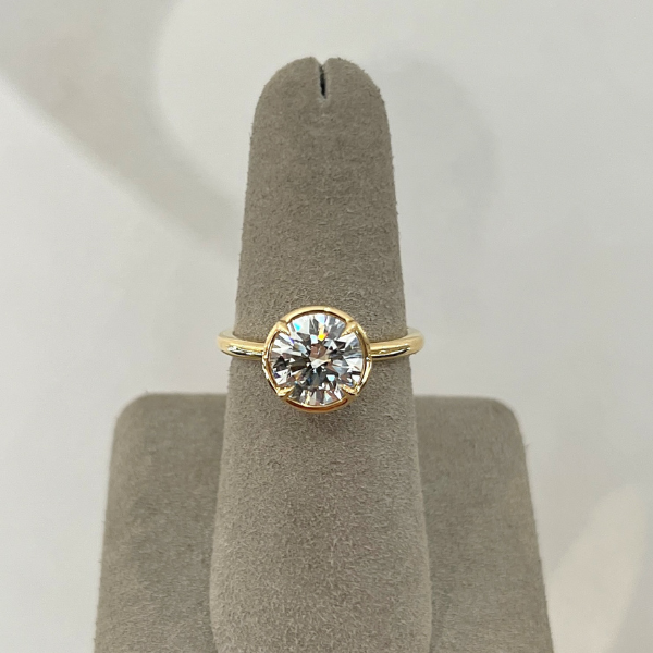 Moyer Collection 18K Yellow Gold 2.01ct Bezel Round Brilliant Cut Engagement Ring- 020602