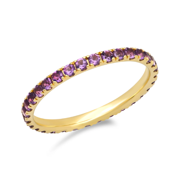 Eriness 14K Yellow Gold Standard Amethyst Eternity Band - SBR123-YG-AMY