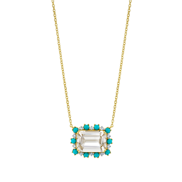 Sloane Street 18k Yellow Gold White Topaz Pendant - SS-P001L-WT-TQ-WDCB-Y-18-16