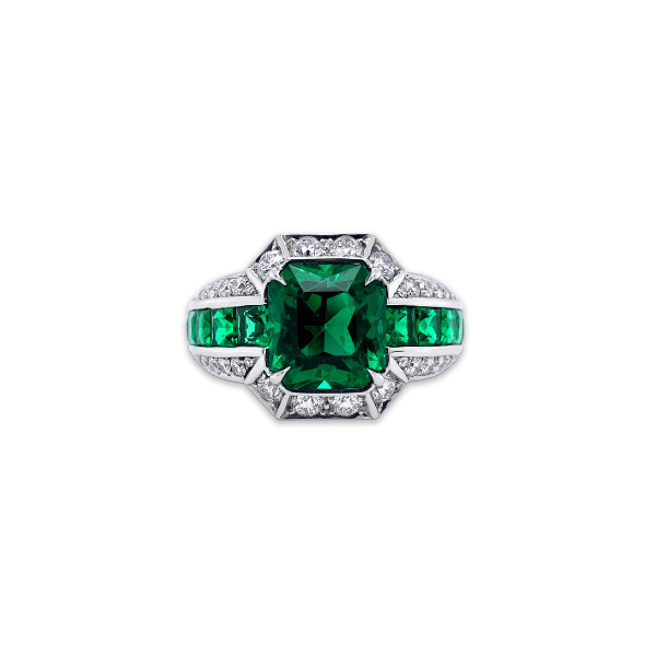 Bayco Platinum 2.19ct Zambian Emerald Ring - AMG3434R