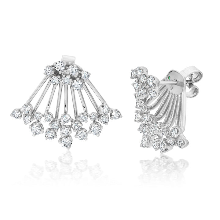 Graziela 18K White Gold Diamond Açaí Earrings & Jackets