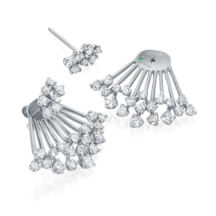 Graziela 18K White Gold Diamond Açaí Earrings & Jackets