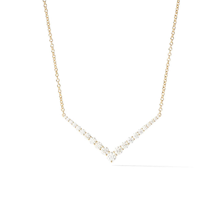 Melissa Kaye 18K Gold 1.61ctw Diamond Aria V Necklace