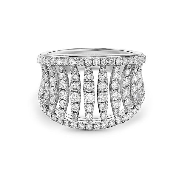 Charles Krypell 18k White Gold 1.81ctw Diamond Birdcage Ring - 042073