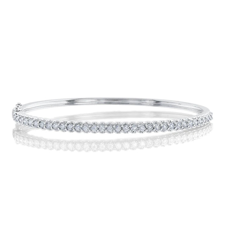 14K White Gold 0.65ctw Diamond Bangle Bracelet- SC55022763ZS