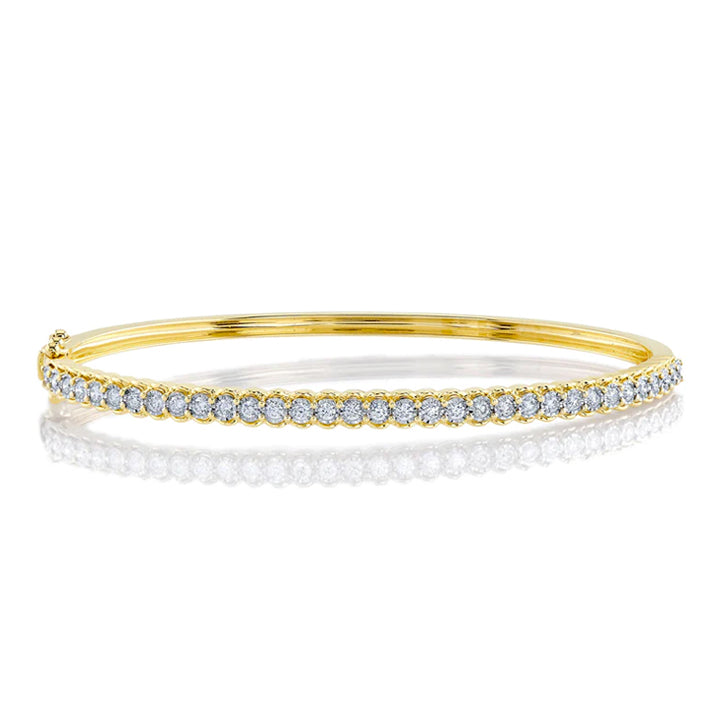 14K White Gold 0.65ctw Diamond Bangle Bracelet- SC55022763ZS
