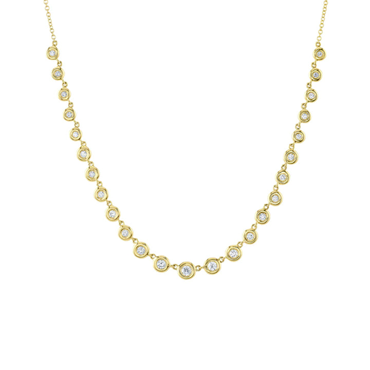 14K Gold 0.60ctw Diamond Bezel Necklace - SC55025631