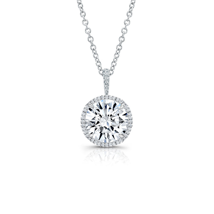 Moyer Collection 14K White Gold 0.70ct Diamond Halo Pendant Necklace - 118886