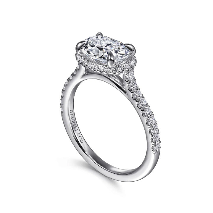 Gabriel & Co 14K White Gold East-West Oval Halo Engagement Ring - ER16482O6W44JJ