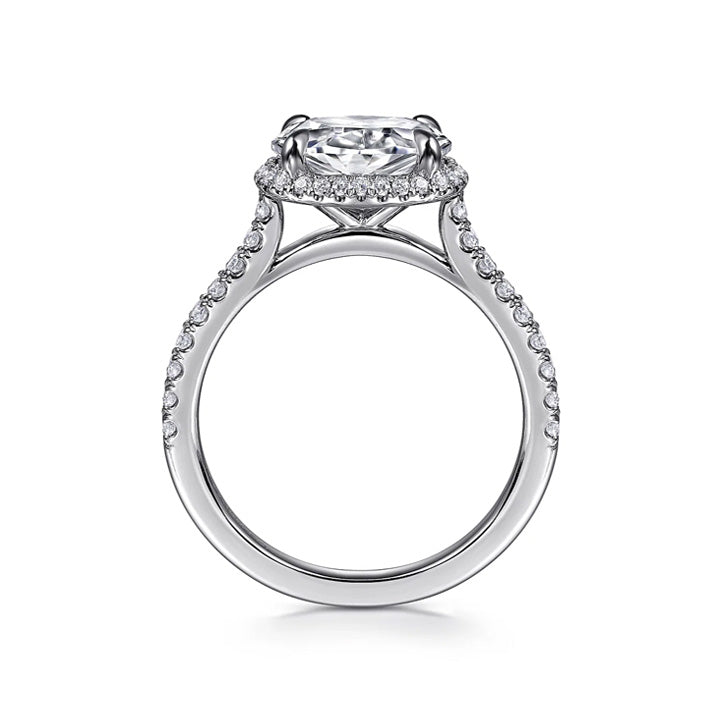 Gabriel & Co 14K White Gold East-West Oval Halo Engagement Ring - ER16482O6W44JJ