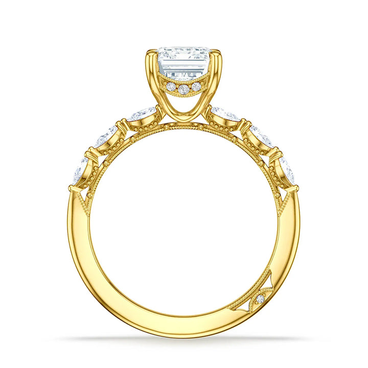 Tacori 18K Yellow Gold Sculpted Crescent Emerald Geometric Engagement Ring - 2687EC8X6Y
