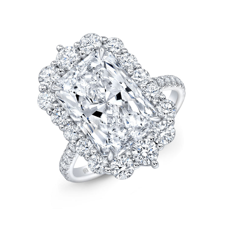Rahaminov Platinum 3.03ct Radiant Cut Halo 'Sara' Engagement Ring - FL-3801