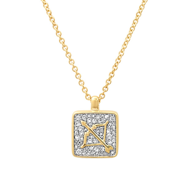 Eriness 14K Yellow Gold Sagittarius Diamond Necklace - SBN117-YG-WD