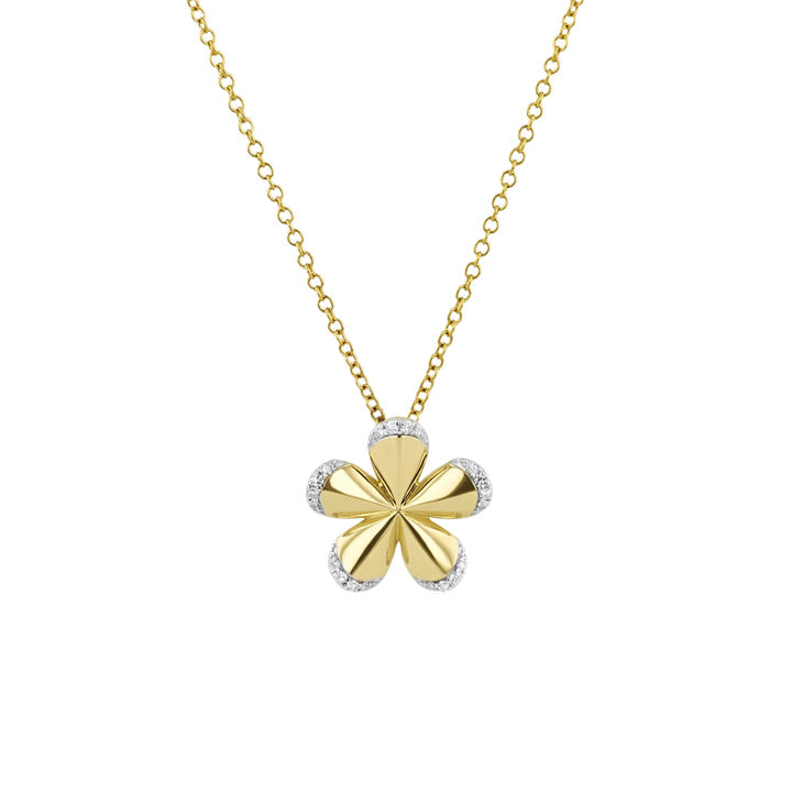 Phillips House 14K Yellow Gold Pave Edge Forget-Me-Not Necklace - N2608DY