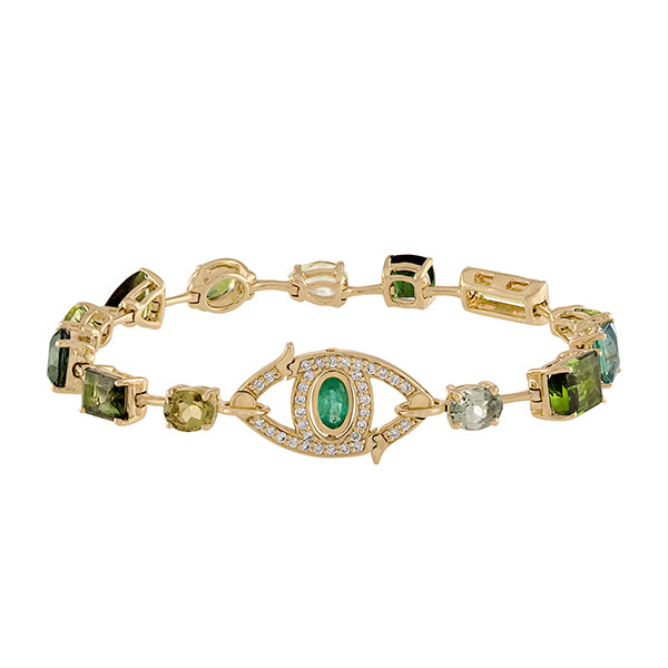 Eden Presley 14k Yellow Gold Green Rock Candy Bracelet  - 2220418B