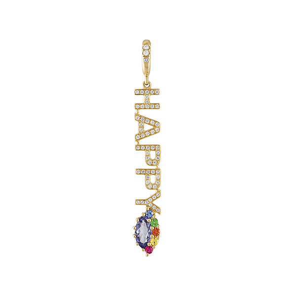 Eden Presley 14k Gold Happy Mantra Pendant  - MNT-P-129-HAPPY