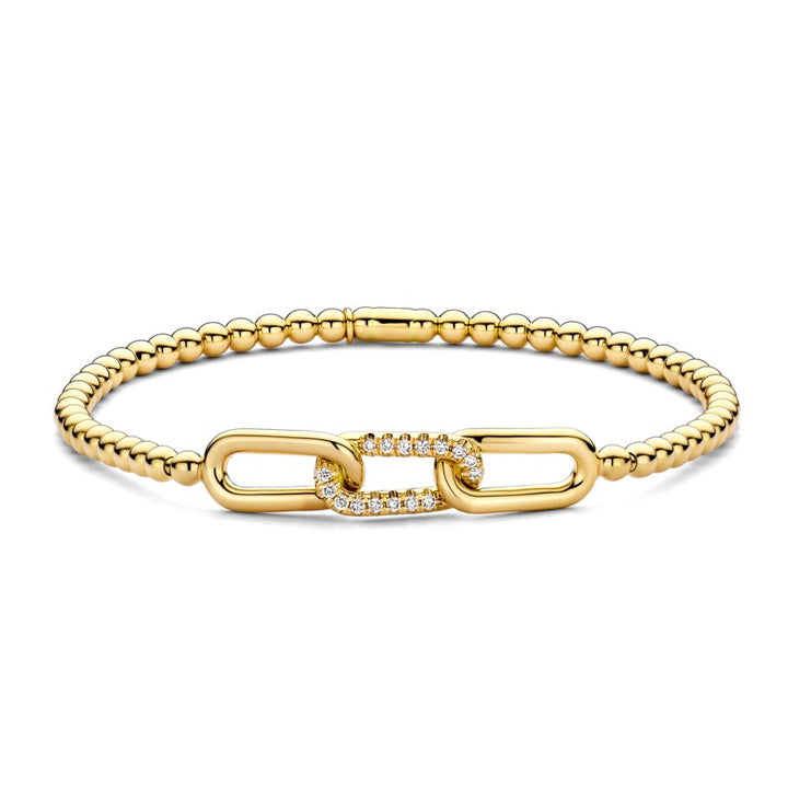 Hulchi Belluni 18K Yellow Gold Diamond Link Stretch Bracelet - 23320-YW