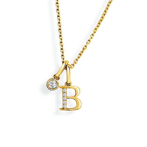 Moyer Collection 14KY Gold 0.08ctw Diamond Initial Necklace- PI318